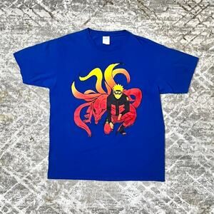 Naruto x Kurama Graphic Tee | Anime Streetwear | Size L | Blue